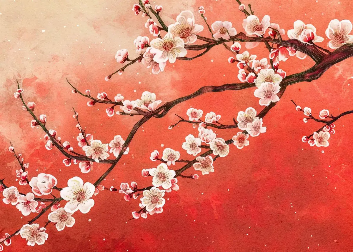 Japan Wall Art Canvas Painting Bedroom Interior Paintings Cherry Blossoms Sunrise Scenery Mount Fuji For Living Room Home Dec