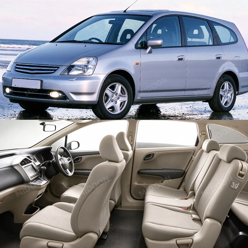 For Honda Stream 7-Seat 2000-2007 Custom Car Floor Mats Auto Carpet Cover Interior Details Accessories Protective Pad