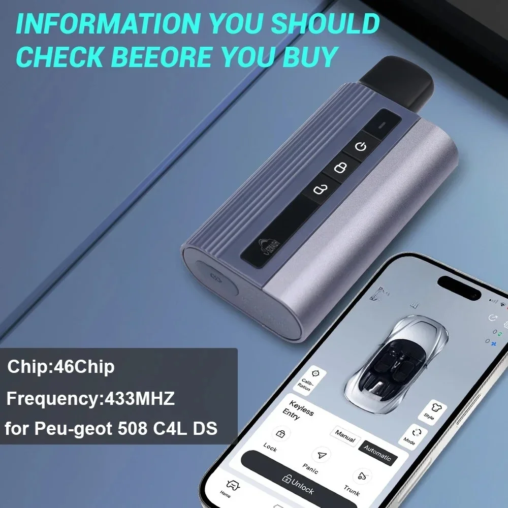 46 chip 433MHZ keyless remote control phone key replaces the traditional blank car key