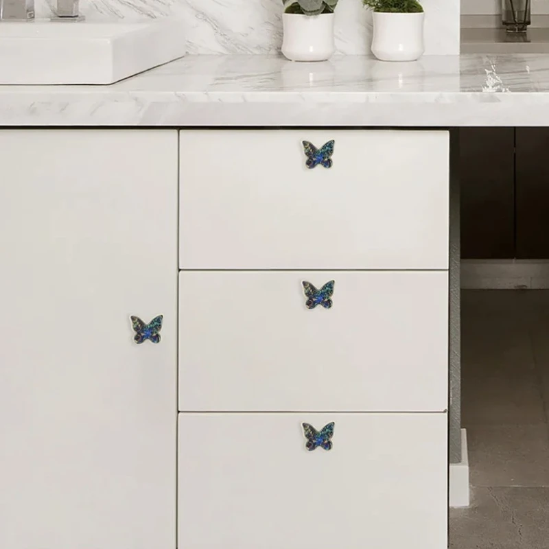 Handles Drawer Cabinet Furniture Kitchen Handles for Cabinet Knob Door Drawer Knob Butterfly Shape Zinc Alloy