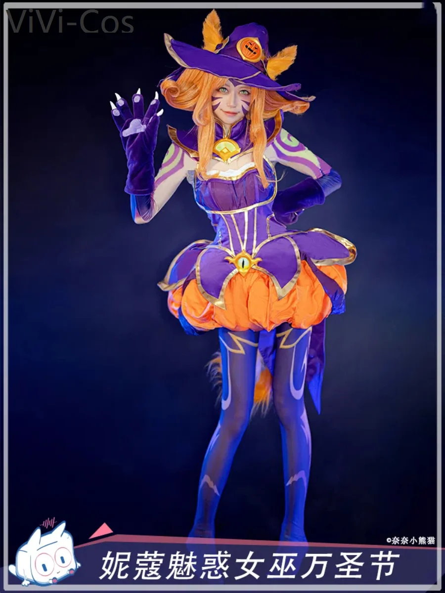 ViVi-Cos Lol Neeko Seductive Witch Halloween Cosplay Costume Cos Game Anime Party Uniform Hallowen Play Role Clothes Clothing