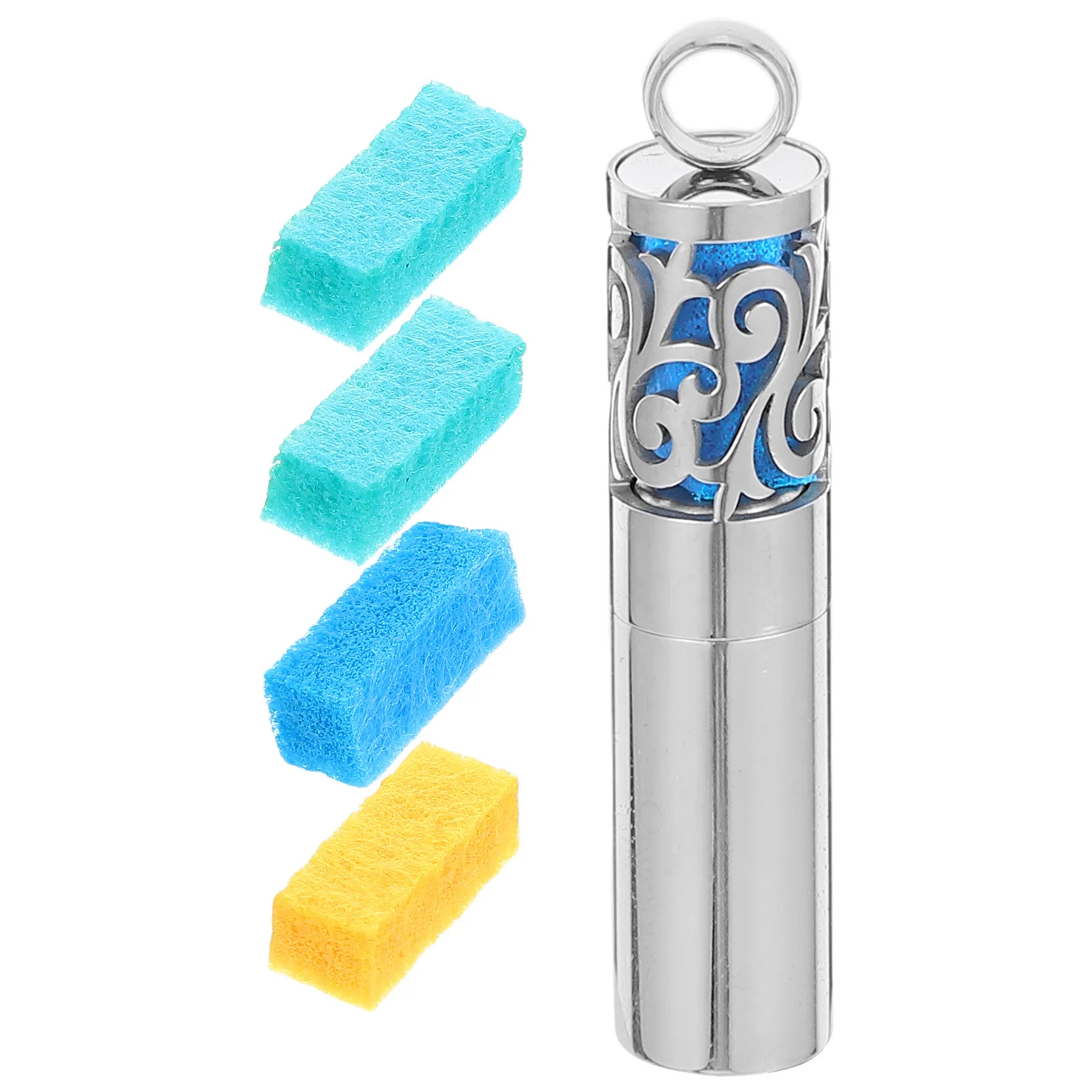 

1Set Stainless Steel Perfume Storage Pendant Cylindrical Design Essential Oil Diffuser Necklace Aromatherapy Clavicle Chain