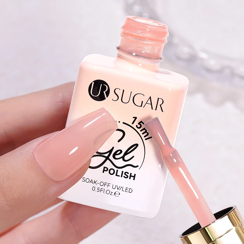 UR SUGAR 6-Farben Jelly Nude Pink Gel-Nagellack Frühling Sommer Herbst Winter Semi Permanent Soak Off UV & LED Gel Nail Art Lack