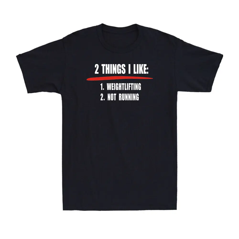 2 Things I Like Weight Lifting Not Running | Funny Gym Joke Retro Men's T-Shirt