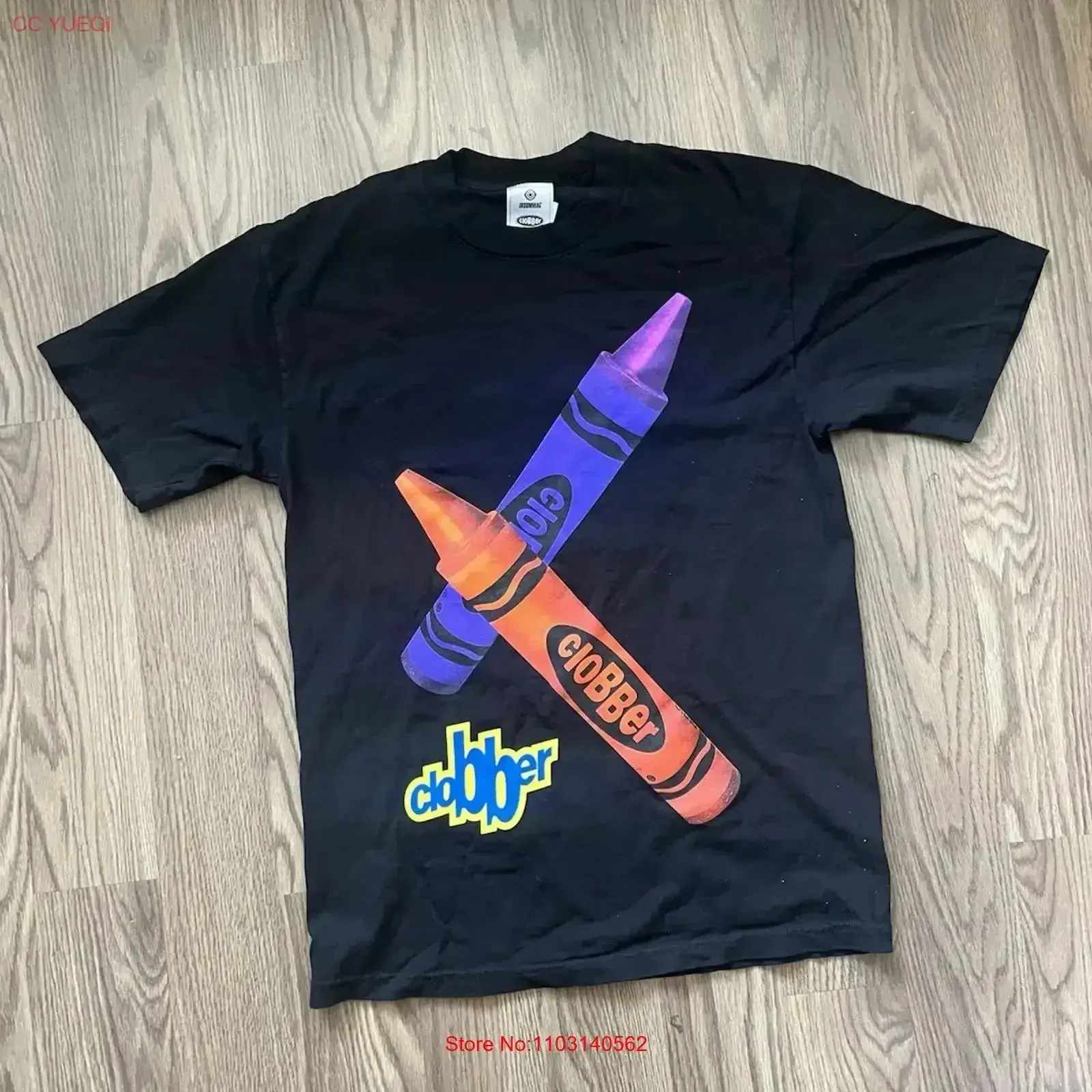 Insomniac Clobber Crayons T Shirt Black Sz S vintage Washed Stretched Breathable Casual Comfortable Stylish Versatile vintage