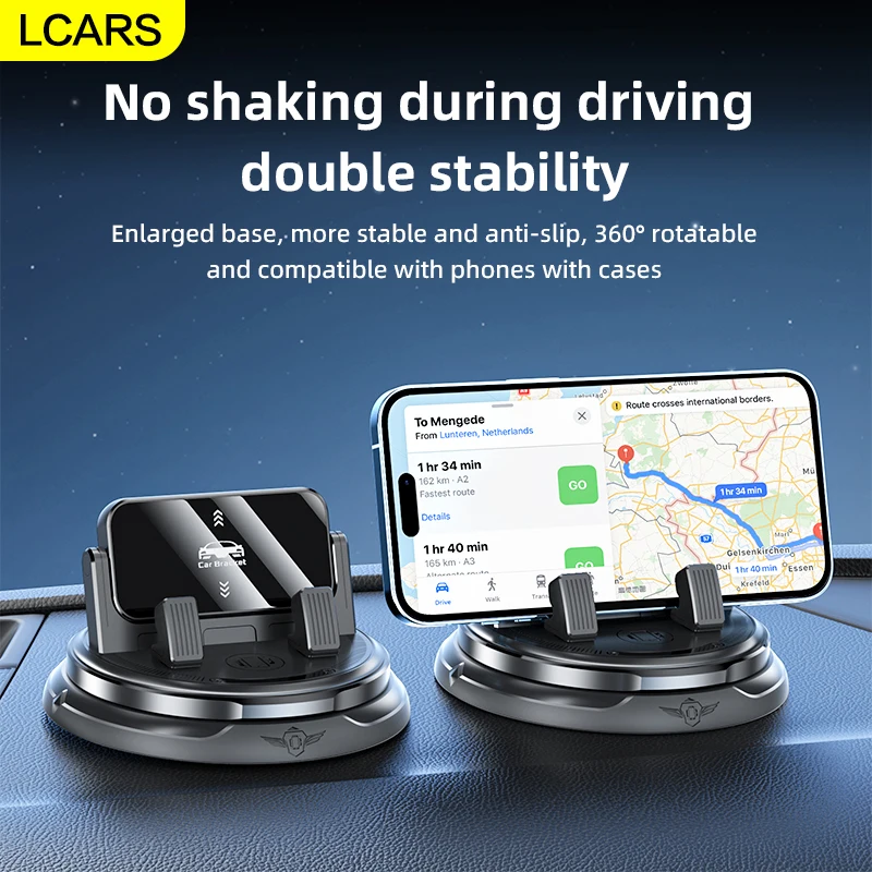 

Универсальный автомобильный держатель для телефона, вращающаяся регулируемая приборная панель, противоскользящая поддержка навигации, многофункциональный номерной знак для парковки