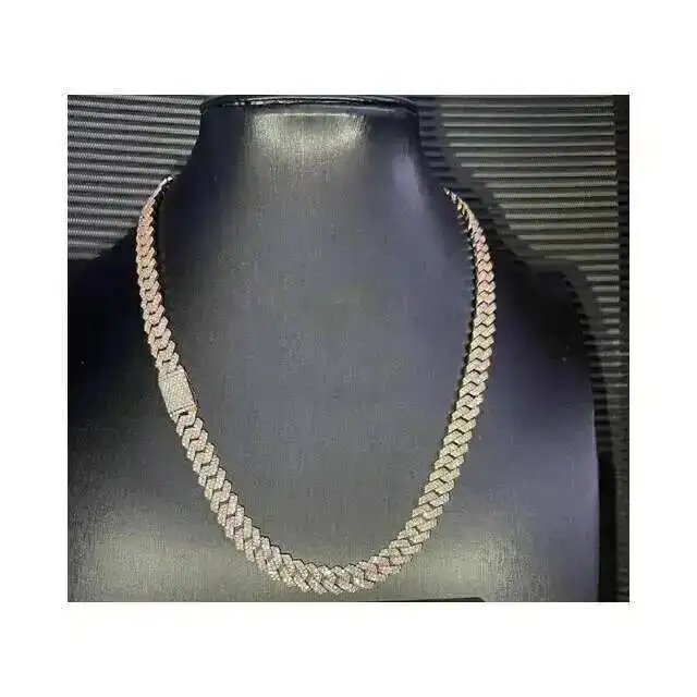 

Arrival Cuban Chain 12mm Miami Cuban Link Chain Moissanite Diamond Stubbed 925 Hip Hop Jewellery at Best Selling Price