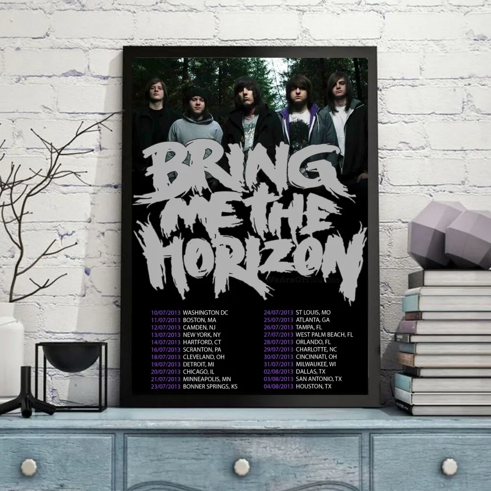 Band B-Bring Me The H-Horizon Poster Self-adhesive Art Poster Retro Kraft Paper Sticker DIY Room Bar Vintage Decorative Painting