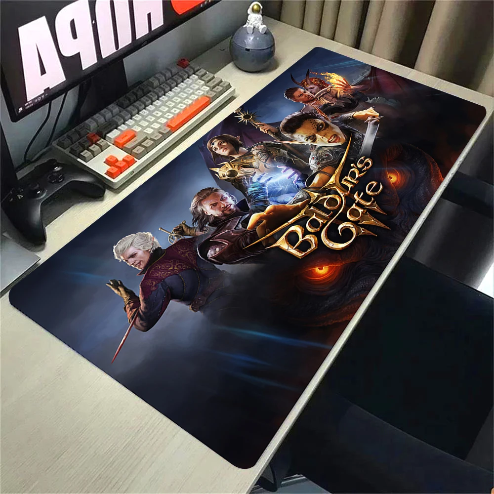 Game Desk Mats Baldurs Gate 3 Mousepad Rubber Mouse Pad Gaming Accessory Gamer XXL Carpets Computer Locking Edge Keyboard Mats