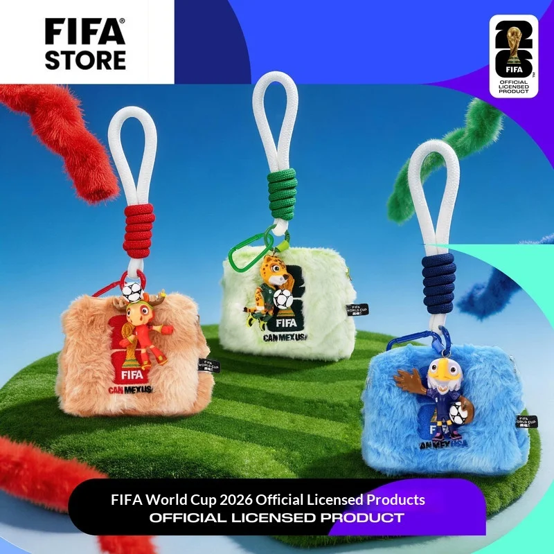 Officially Licensed 2026 World Soccer Mascot 3 In 1 Plush Keychain Maple Moose Zayu Clutch Eagle Soft Stuffed Keyring Gift