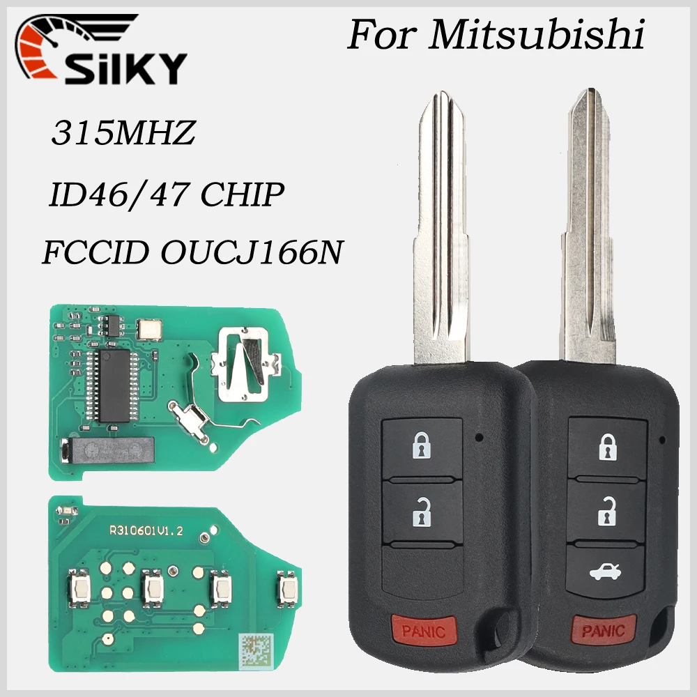 

SilKY PN: 6370B945 Remote Head Car Key 315MHz ID46 Chip for Mitsubishi Lancer 2016 -2017 Fob FCC ID: OUCJ166N 2+1/3+1 Buttons