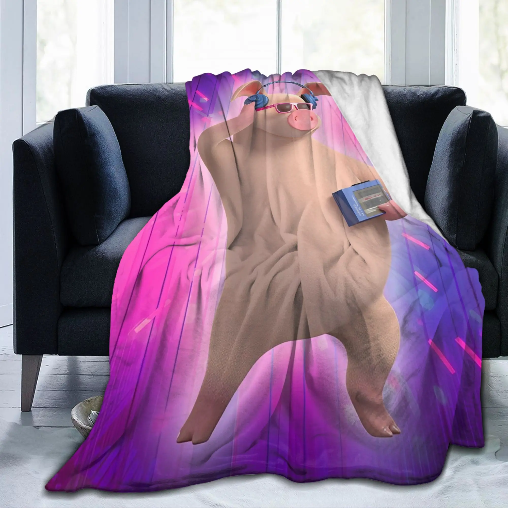 M-Masha And Bear Are you a music lover like Rosie Blankets Fleece Portable Super Soft Throw Blanket for Sofa Couch Bedspread
