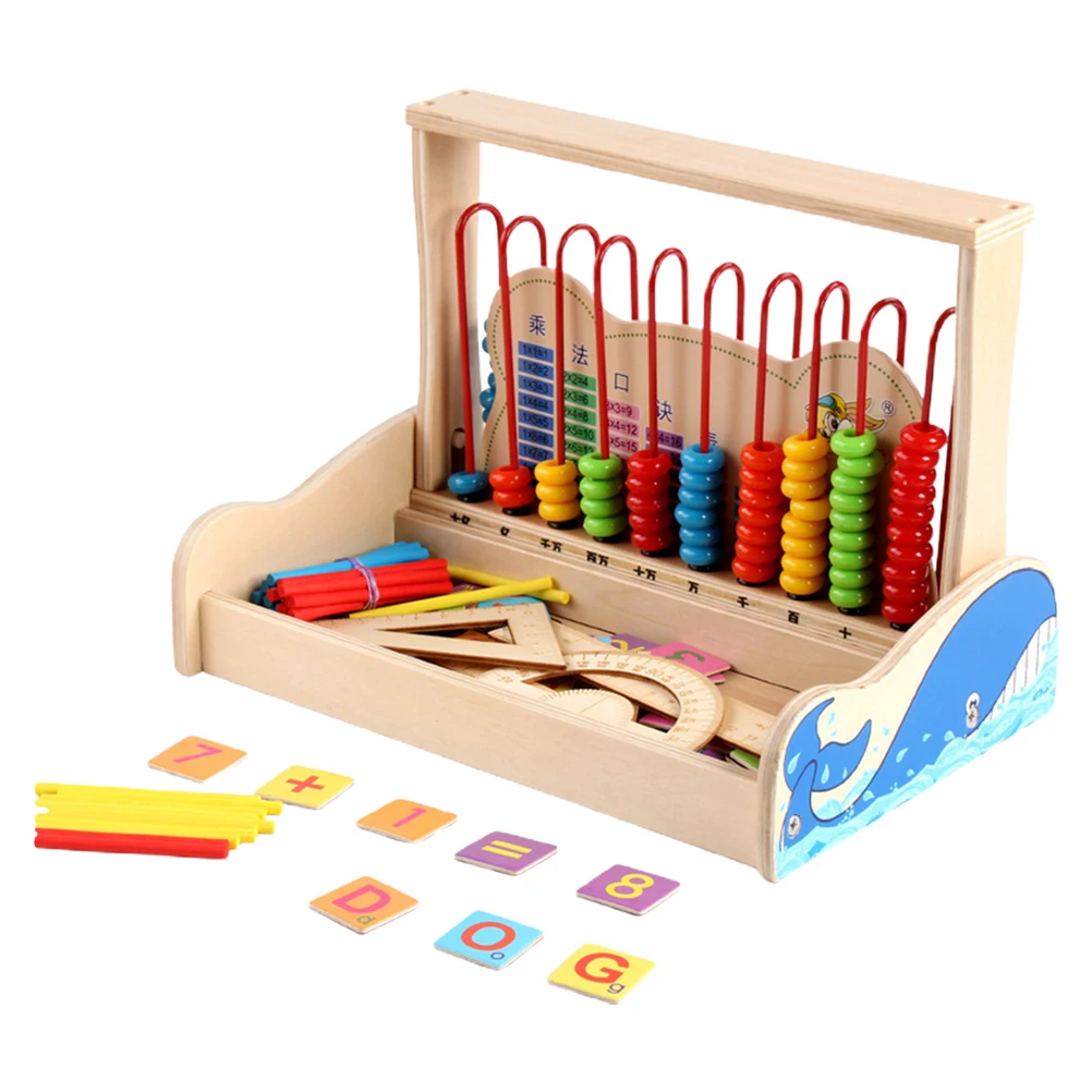 Ábaco de madera para matemáticas, herramientas de aprendizaje, juguetes educativos, cuentas aritméticas preescolares coloridas, desarrollo del cerebro