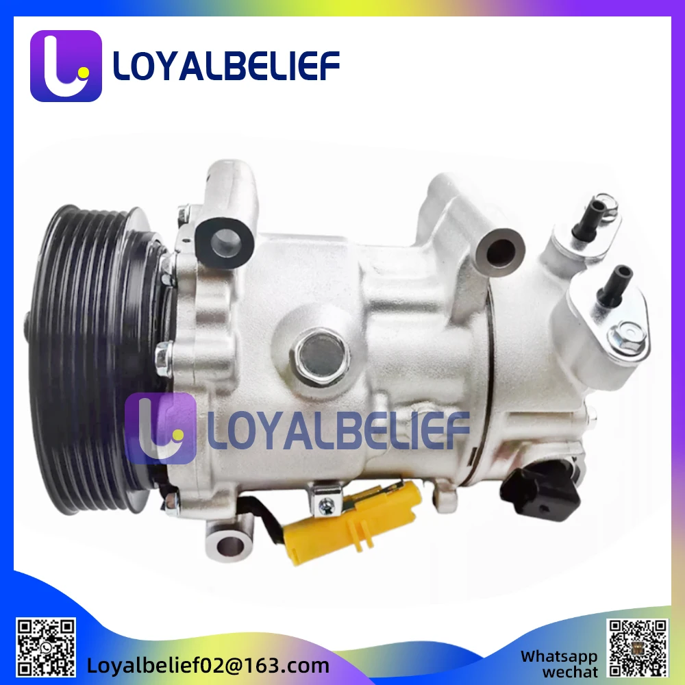 

A/C AC Air Conditioning Compressor SD6C12 For Peugeot 207 208 307 308 Partner Citroen C3 96410780 9651910980 9651911480