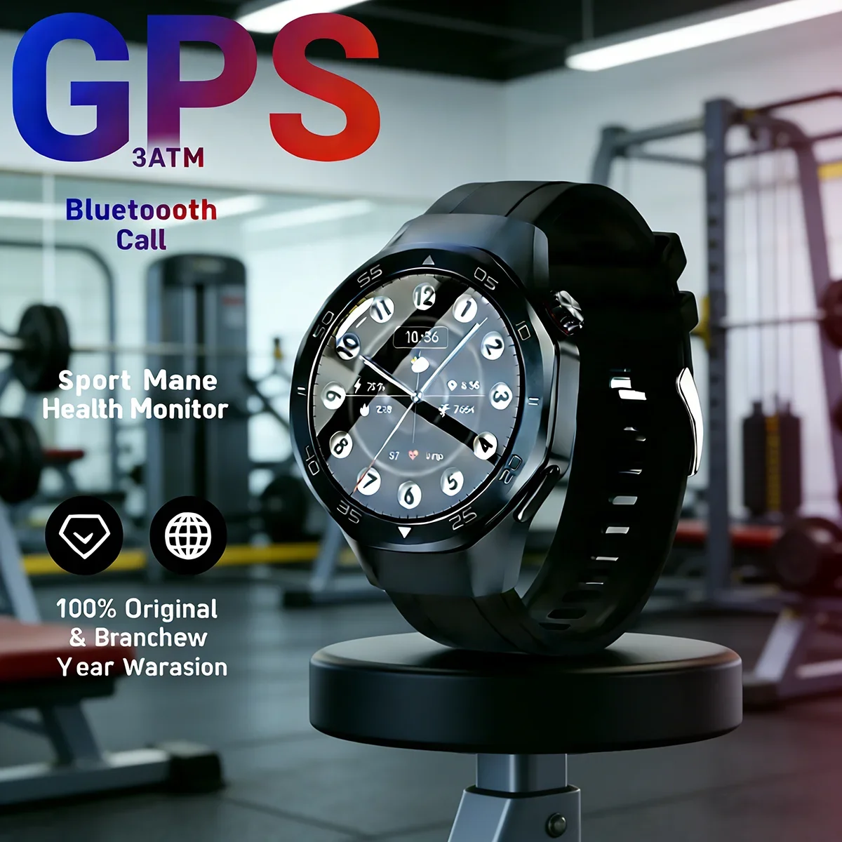 

Men's Sport Smart Watch 3ATM Waterproof with GPS Positioning 1.53" IPS HD Screen Health Monitoring Bluetooth Call Capability