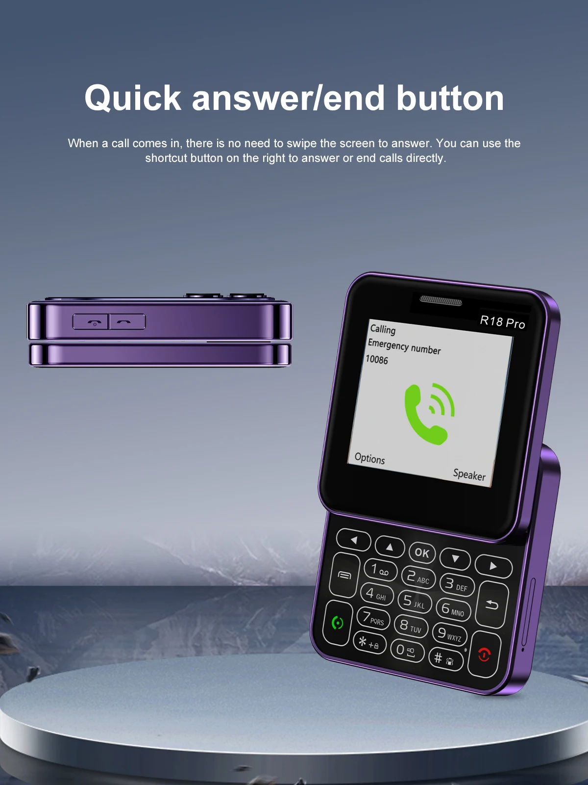 SERVO Mini Mobile Phones Rotating Screen 2G GSM Dual SIM Standby 2.4" Display Speed Dial Blacklist Magic Voice Small Phone