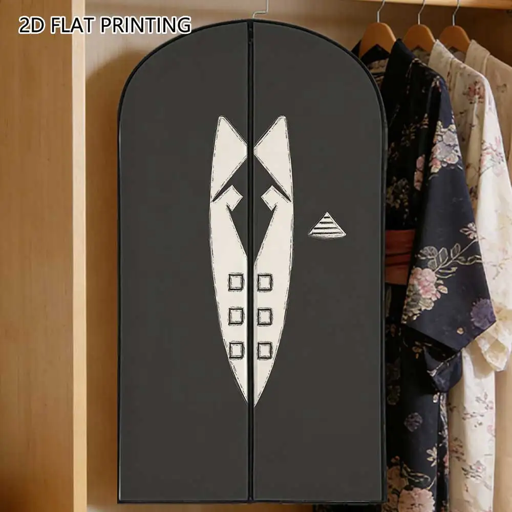 1pc Abstract Geometric Compressed Dust Cover Clothes Compression Hanging Storage Bag Household Wardrobe Organizer