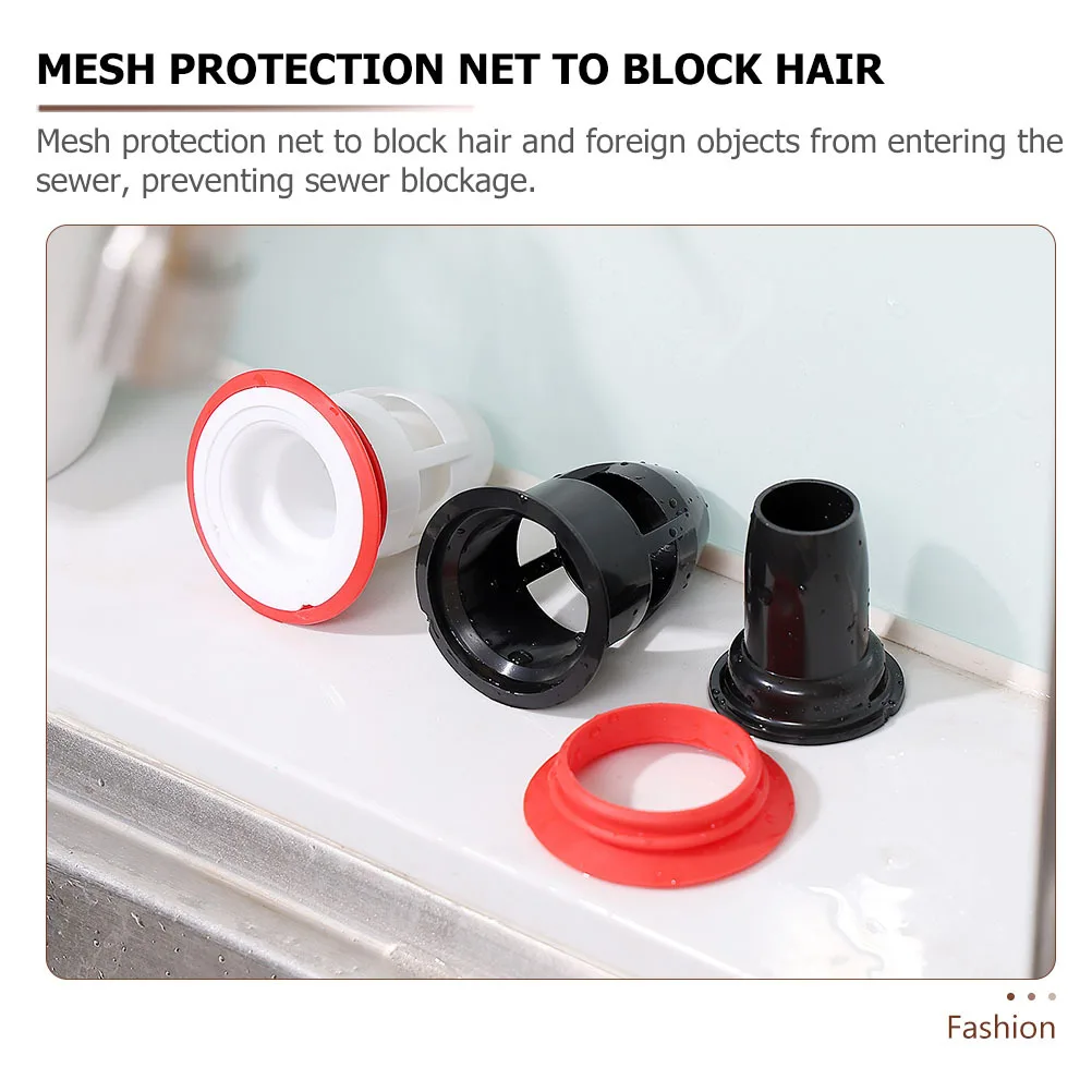 

3pcs Odor-Resistant Floor Drain Core U-Shaped Water Seal Mesh Filter For Household Shower Toilet Wear-Resistant Drain Plug