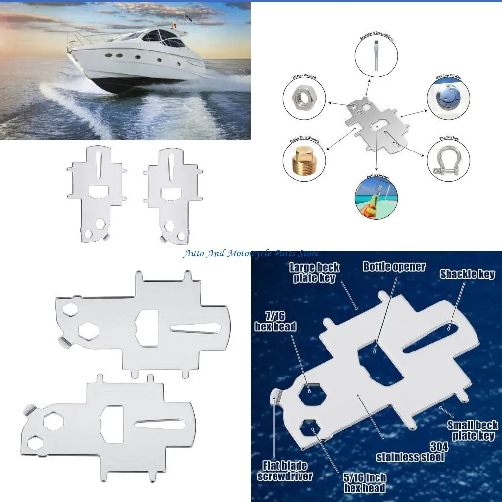 

P9FD 2PCS Нержавеющая палуба Ключ Ключ для лодки газовой газовой газовый открытие для замены бутылочки для замены клавиши палубы