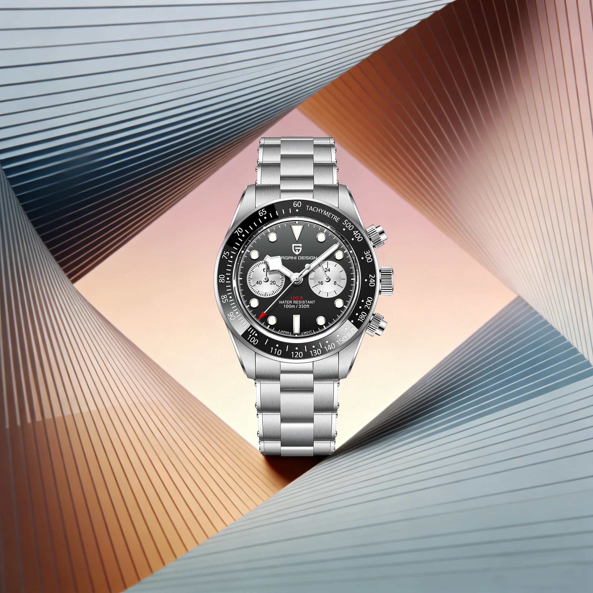 

PAGANI DESIGN Dress Luxury Men Quartz Watch Gentleman Style Stainless Steel Sapphire Glass Tachymeter 100m Diving Luminous Watch