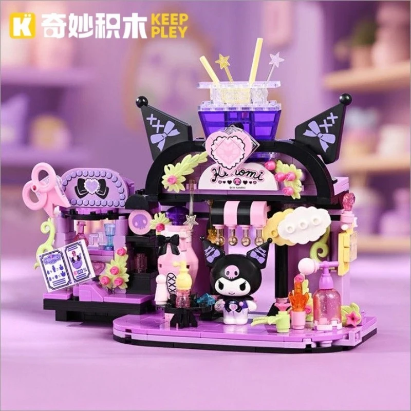 

Конструктор Keeppley Sanrio: Модель магазина Cinnamoroll (Hello Kitty) в стиле Street View, детская игрушка, подарок