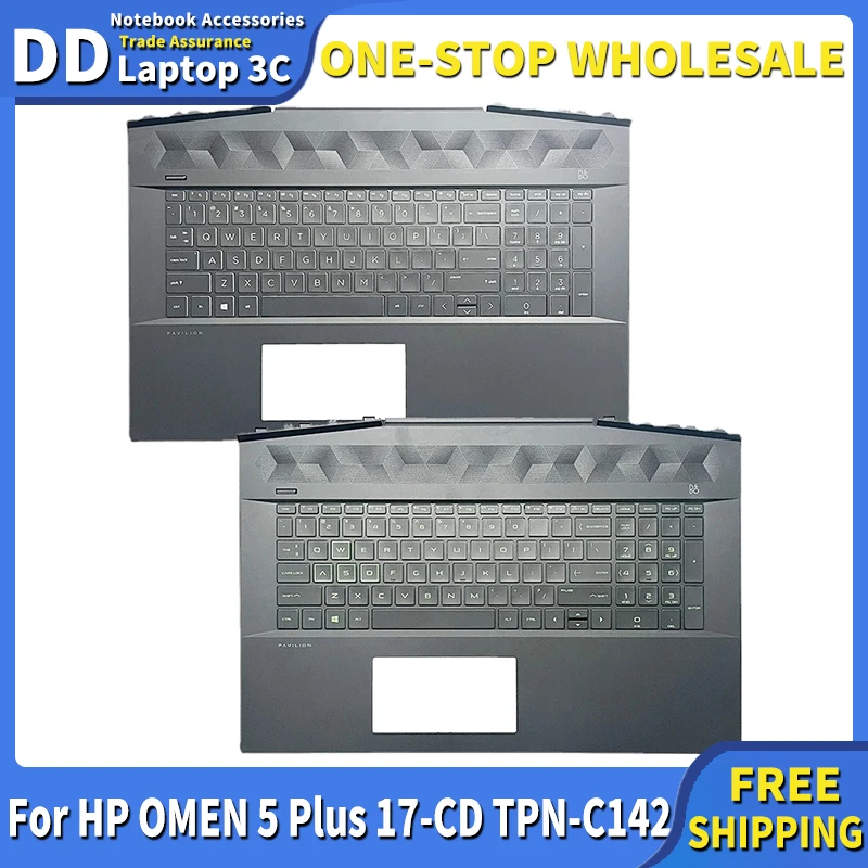 

NEW English keyboard For HP OMEN 5 Plus 17-CD TPN-C142 L586455-001 Laptop Upper Housing US Backlit keyboard with Palmrest COVER