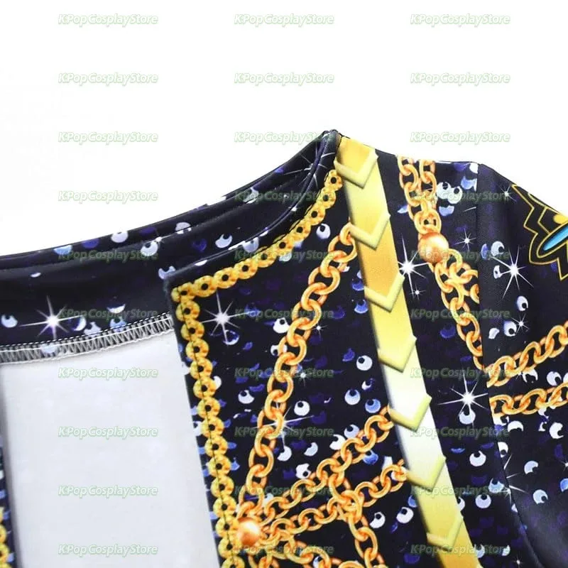 CyKids Anime K Demon Hunter Cosplay Rumi Pop Mira Zoey Cosplay traje completo chica dorado blanco ropa para el escenario actuación Halloween