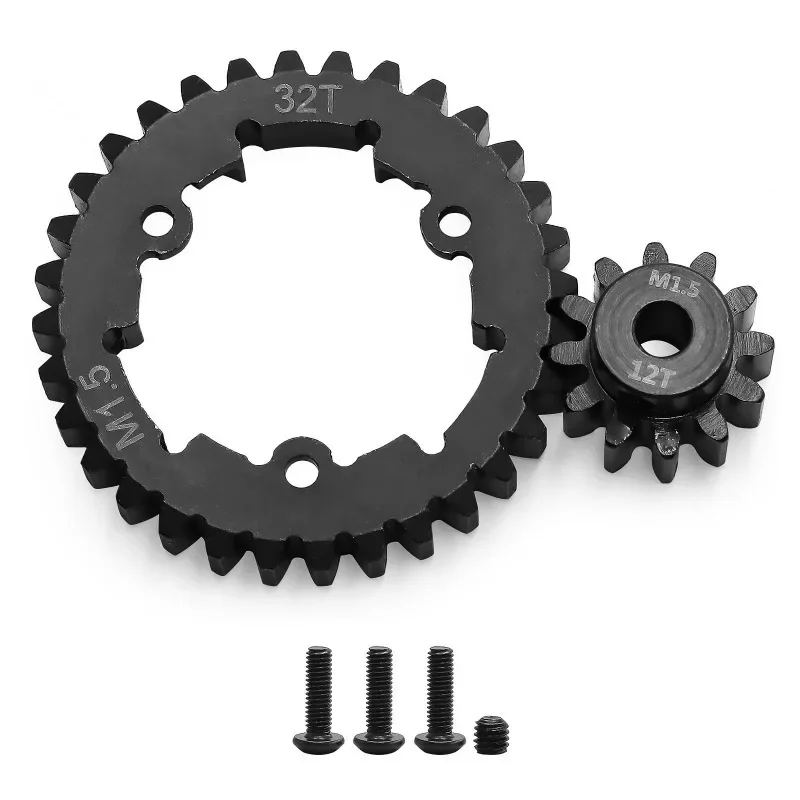 2 peças de aço endurecido 1.5mod 35t 32t engrenagem de dentes retos e conjunto de engrenagens de pinhão 12t 13t para trxs 1/5 x-maxx xmaxx 1/6 xrt peças de atualização