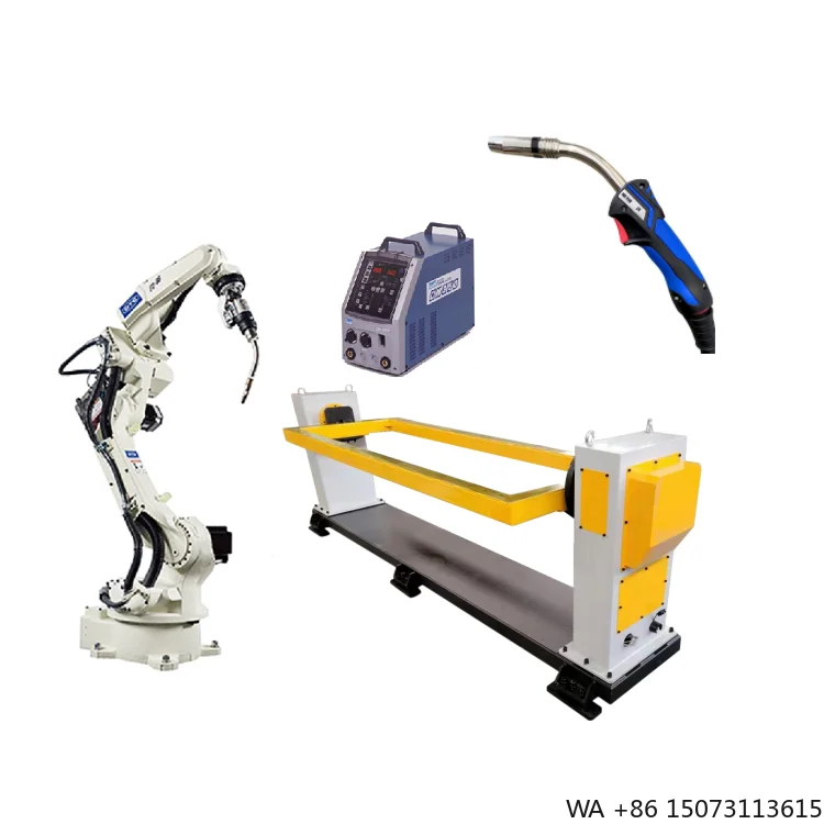6-Axis Welding Robot Arm Machine with Welding Positioner, Torch and Power Source for Robotic Welding Solutions
