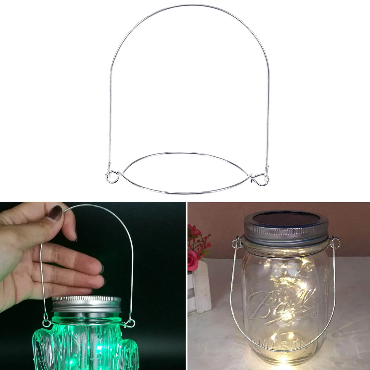 

12 Pcs Mason Jar H Stainless Steel Wire Hanger Regular Mouth Canning Jars Hooks BBQ Accessories Outdoor Decor Storage