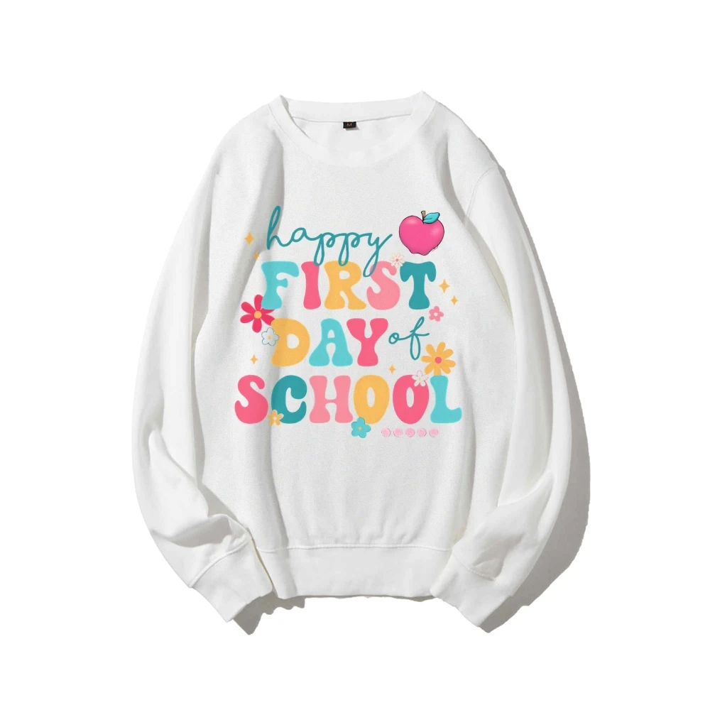 Happy First Day of School Sweatshirt, Gift for Teachers,Kindergarten Teacher,Teacher Appreciation, Back to School Sweatshirt