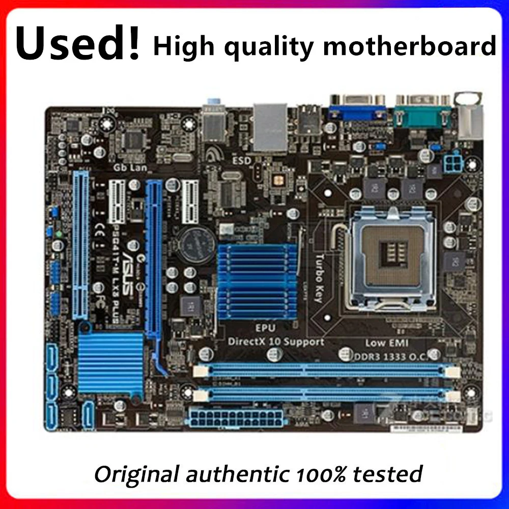 

For Asus P5G41T-M LX3 Plus Desktop Motherboard G41 Socket LGA 775 Q8200 Q8300 DDR3 Original Used Mainboard On Sale