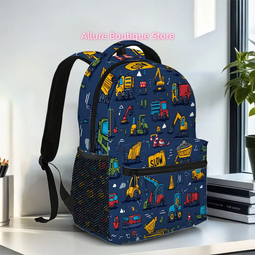 One Construction Vehicle Backpack with Adjustable Straps And Ample Storage, Perfect for School And Travel., for Teenager, For Te