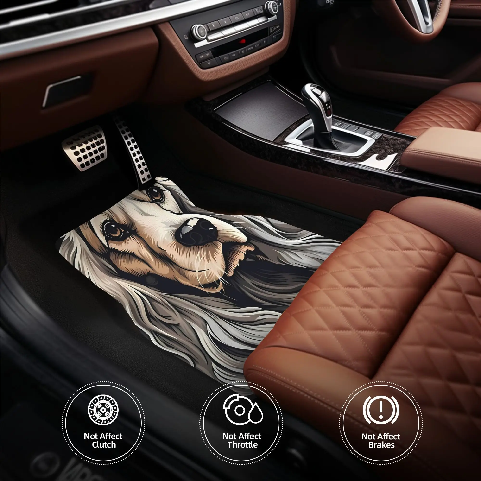 4pcs Parrot Dog Theme Car Floor Set- Durable, Suitable Front And Rear Footrests, Keeps Vehicle Interior Clean, Suitable Daily Or