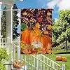 Fall Thanksgiving Pumpkins House Flag 28x40 Inch Double Sided Large Burlap Welcome Harvest Garden Flags for Home Outside jjp