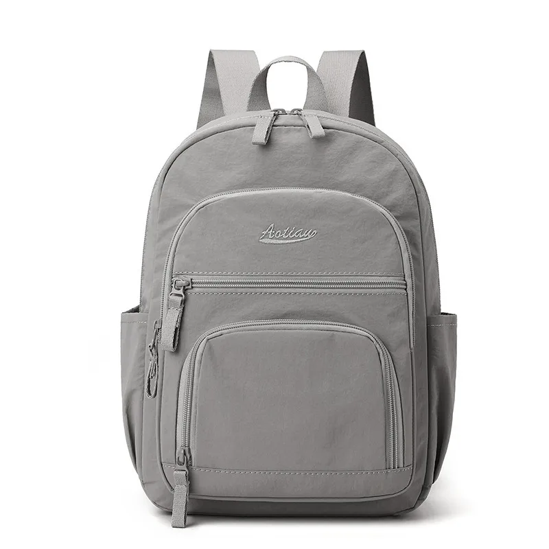 Japanese Casual Women Backpack Solid-Colour Minimalist Oxford Daypack Large Waterproof Light Travel Rucksack Students Schoolbags