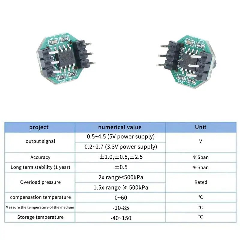 Hot Gas Pressure Electronic Blood Pressure Monitor Sensor Transmitter Module Barometer 0-40kPa 0-100KPa 0-200KPa Hose