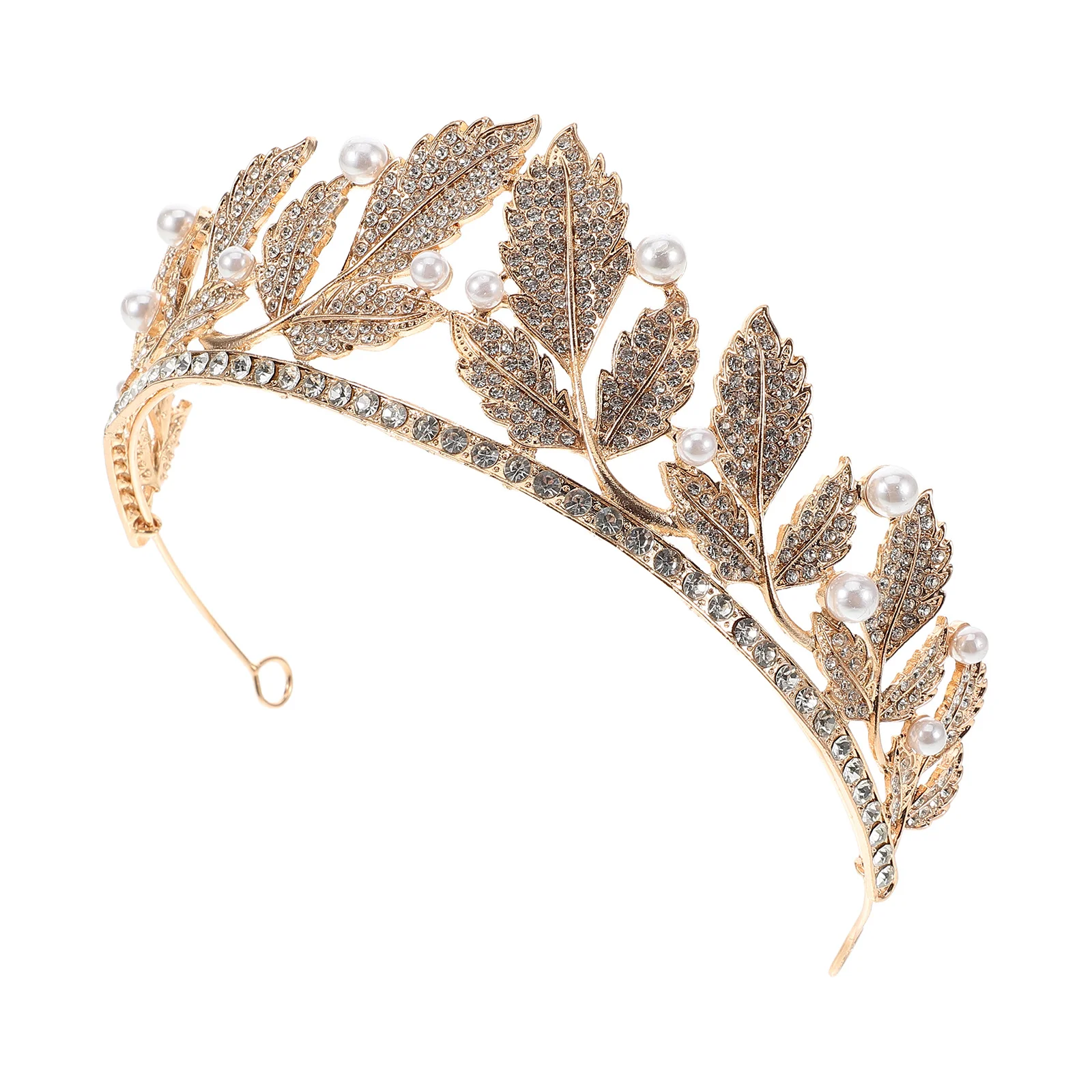 

Bridal Leaf Design Rhinestones Wedding Headpiece Elegant Lightweight Bride Hair Crown Accessories for Formal Events Prom Party