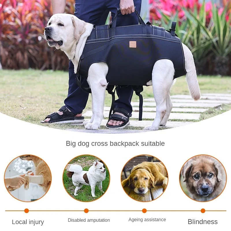 Pet Large Dog Backpack Large Dog Backpack Multi Functional Outdoor Bag Walking Assistance Stretcher Disability Assistance Wrap