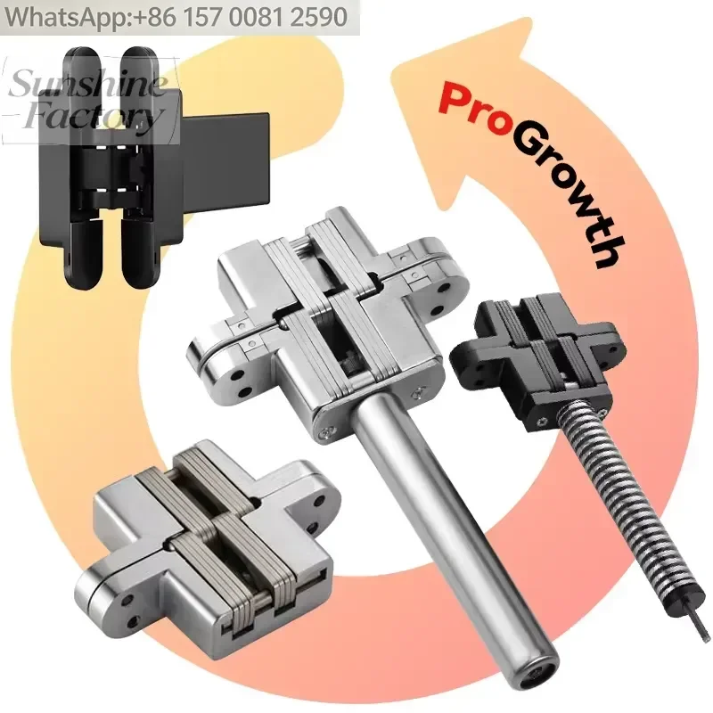 Manufacturer's 3D Adjustable Hydraulic Buffer Concealed Cross Hinge Furniture Hardware Accessories Invisible Folding Door