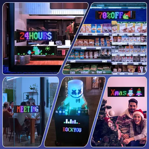 LED-matrispixelpanelbelysning Bluetooth-app 5V USB-kontroll Scrollande reklam LED-bilskyltanimation programmerbar för bilskyltar 10 best sales Uber LED-skylt för bil - №9