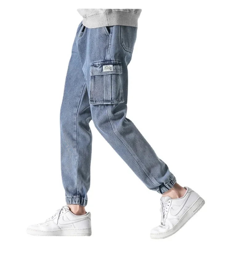 

Men's Stretch Casual Overalls Korean Jeans Men's Loose Autumn Harlan Bundle Feet Long Pants men clothing baggy jeans pants