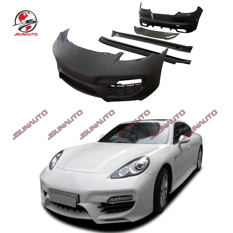 

Unpainted Front Bumper For Porsche Panamera 970.1 Upgrade Bodykit Fiberglass Side Skirts Rear Bumper For 10-13 Panamera Trim