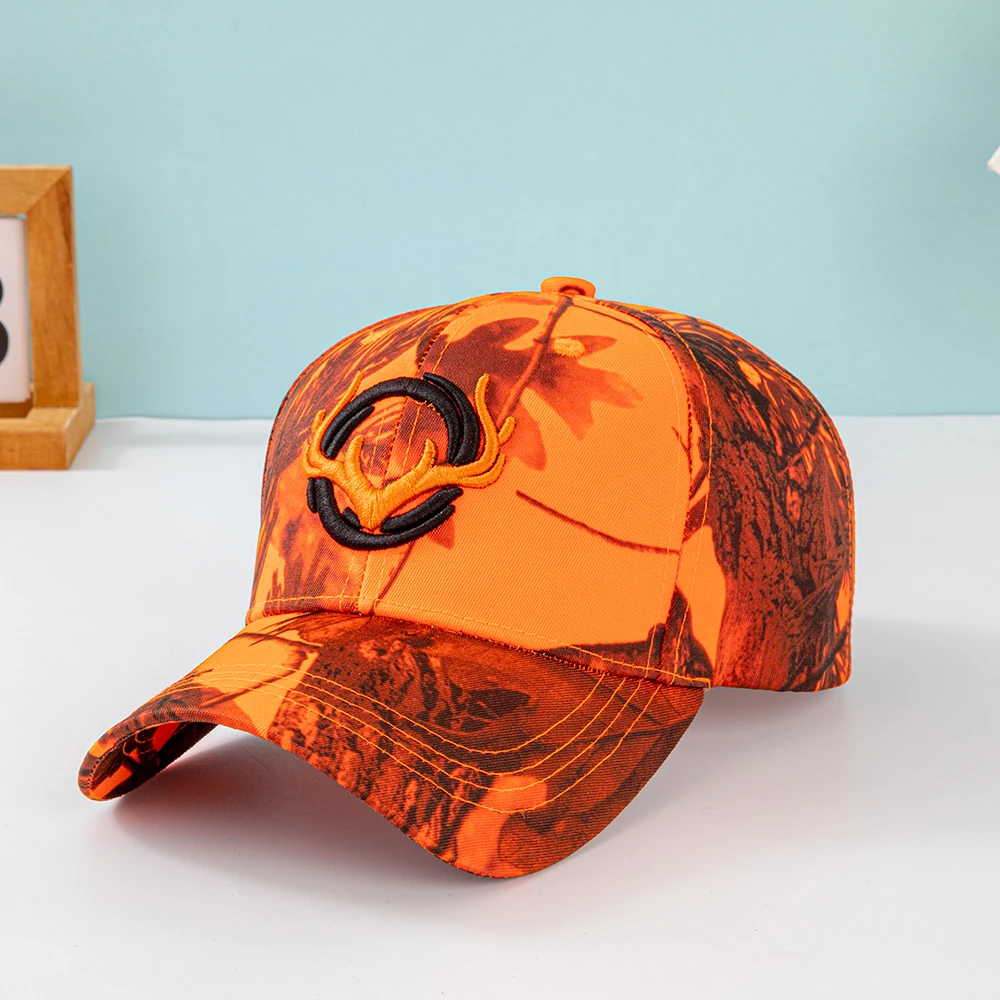 Modische Baseballkappen mit Hörner-Stickerei für Männer und Frauen Tarnmuster Taktischer Sonnenhut Frühling Herbst Outdoor-Sport Angeln Visiere – Detail 2