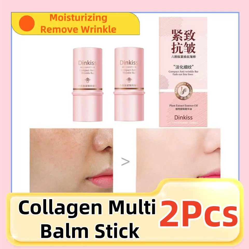 

2Pcs Collagen Multi Balm Stick Wrinkle Bounce Anti-Wrinkle Moisturizing Brighten Skin Tone Cream Korean Cosmetics