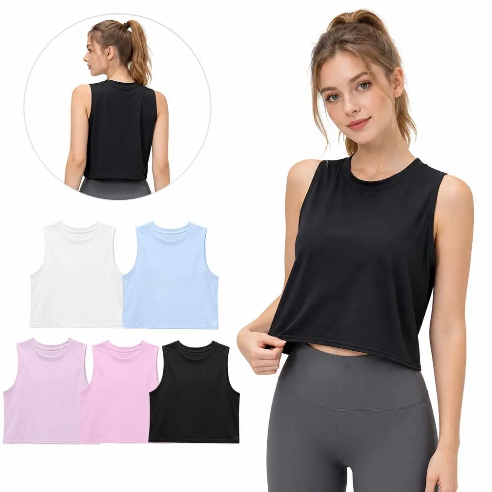 New Round Neck Slim Fit Yoga Top Breathable Quick-Drying Sleeveless Top Soft Comfortable Skin-Friendly Sports Top Sports Fitness