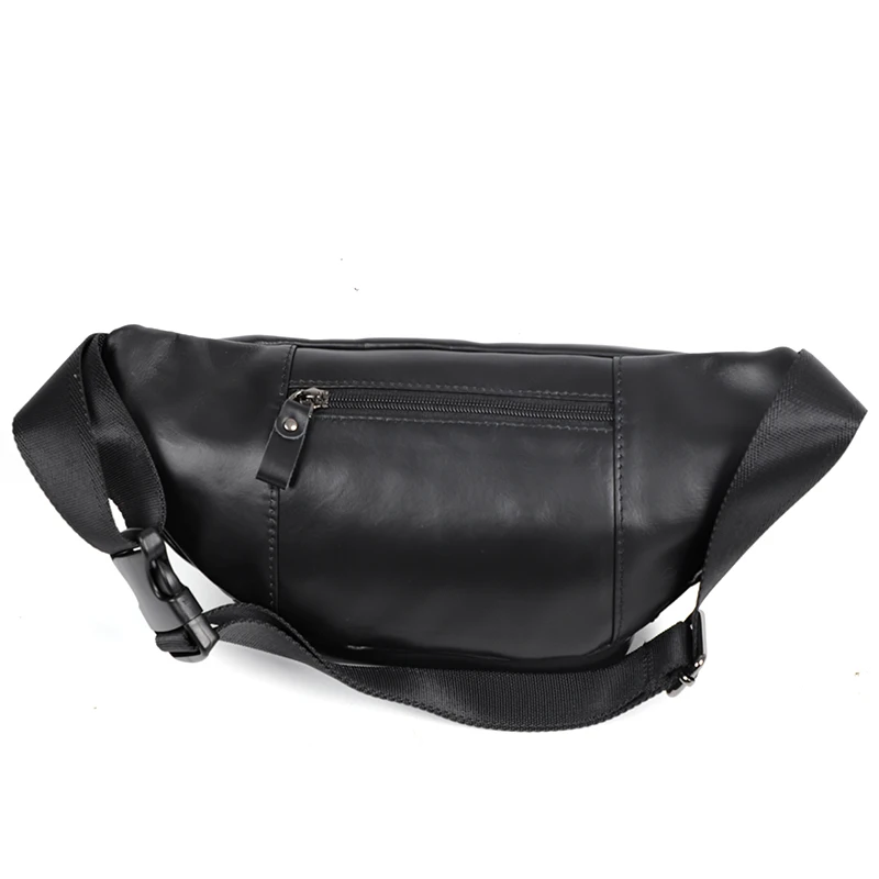 Men Waist Pack Genuine Leather Bag Waist Belt Bag Leather Fanny Pack For Men  Fashion Mini Phone Bag Male Shoulder Bags