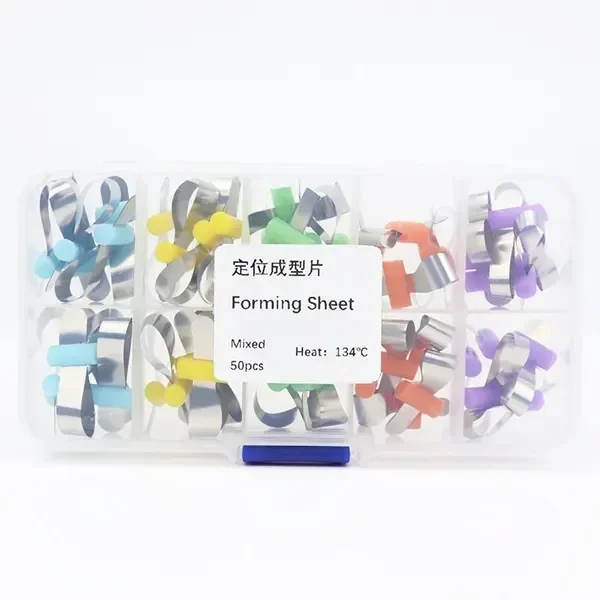 50Pcs Dentals Forming Sheets Orthodontics Sectionals Contoureds Metal Matrices Bands Polyesters Forming Sheet Sectionals