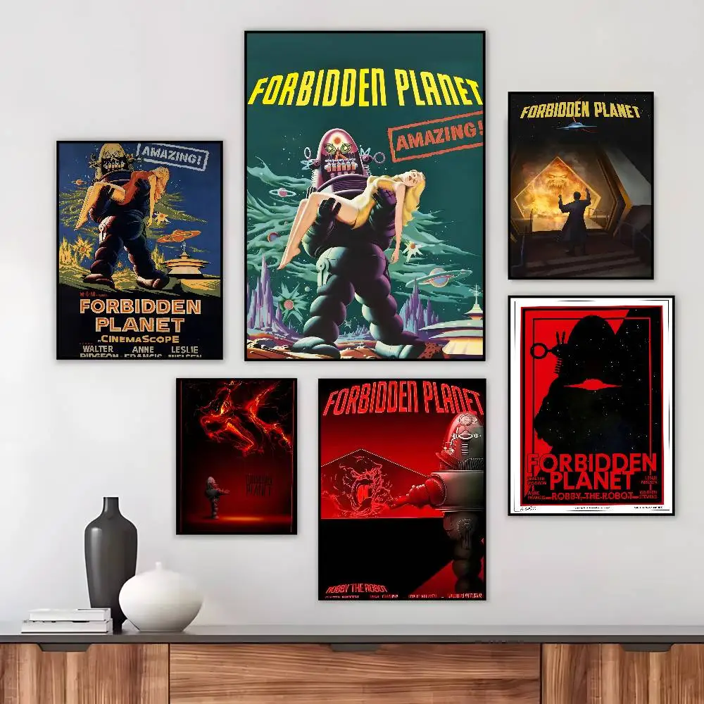 1956 Horror movie Forbidden Planet Poster Art canvas HD aesthetic Printing Paper Wall Art for Living Room Bar fashion Home Decor