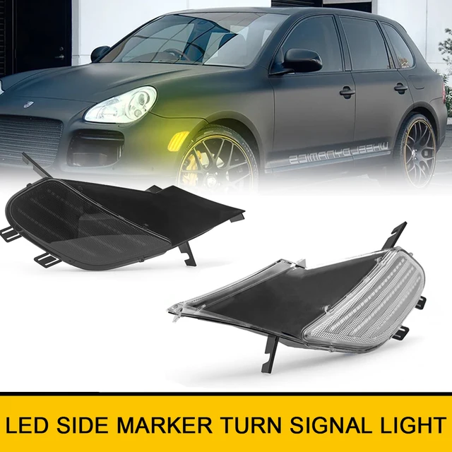 1 para Repeater migacz dynamiczny bursztynowy kierunkowskaz LED wskaźnik świetlny dla Porsche Cayenne 955 2003-2006 Car Styling